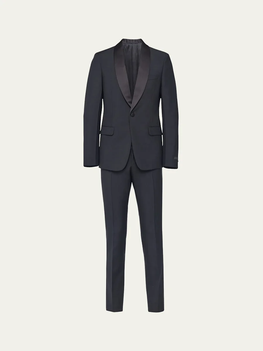 Men's Mohair-Blend Smoking Tuxedo - 1