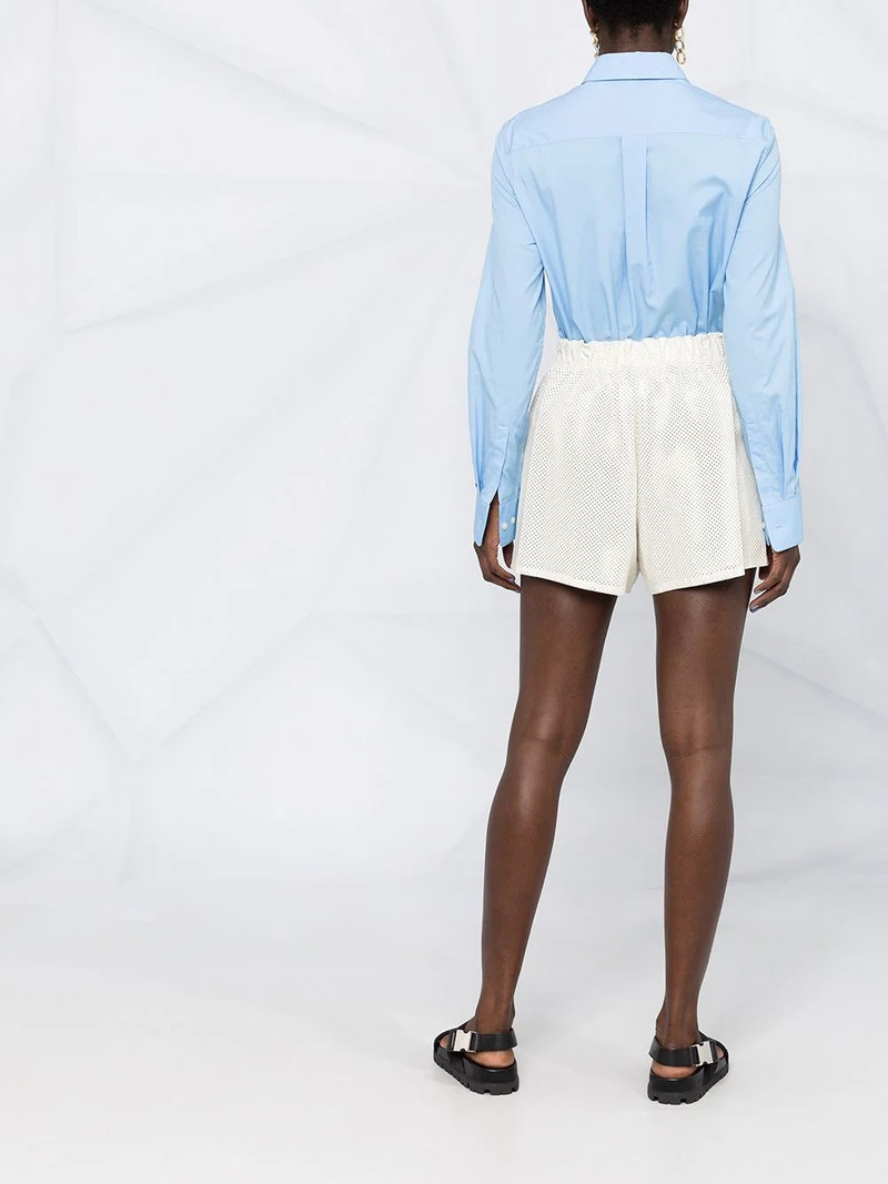 high-waisted logo-plaque shorts 4