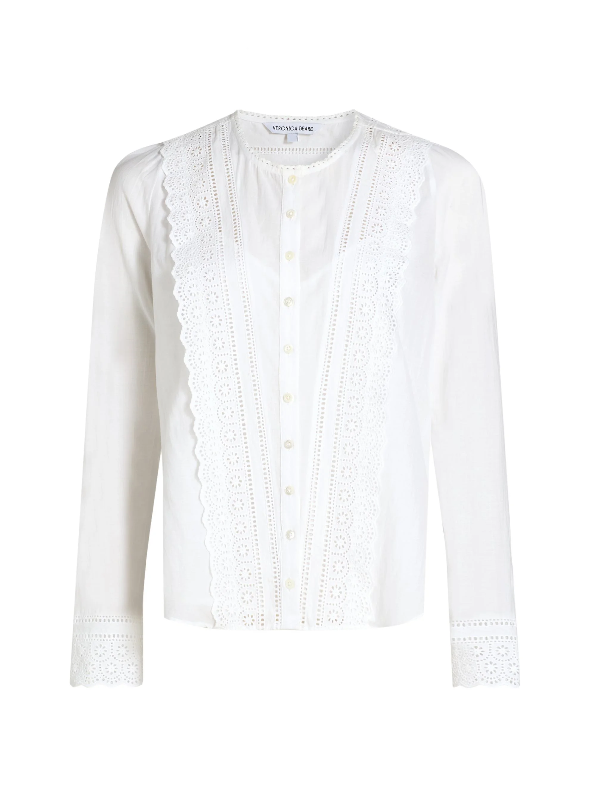 Women's Clermont Lace Cotton Blouse - White - 1