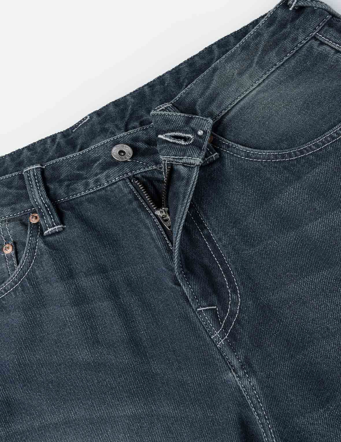 Distressed Seagull Print with Irregular Patches Loose Fit Denim Jeans - 9