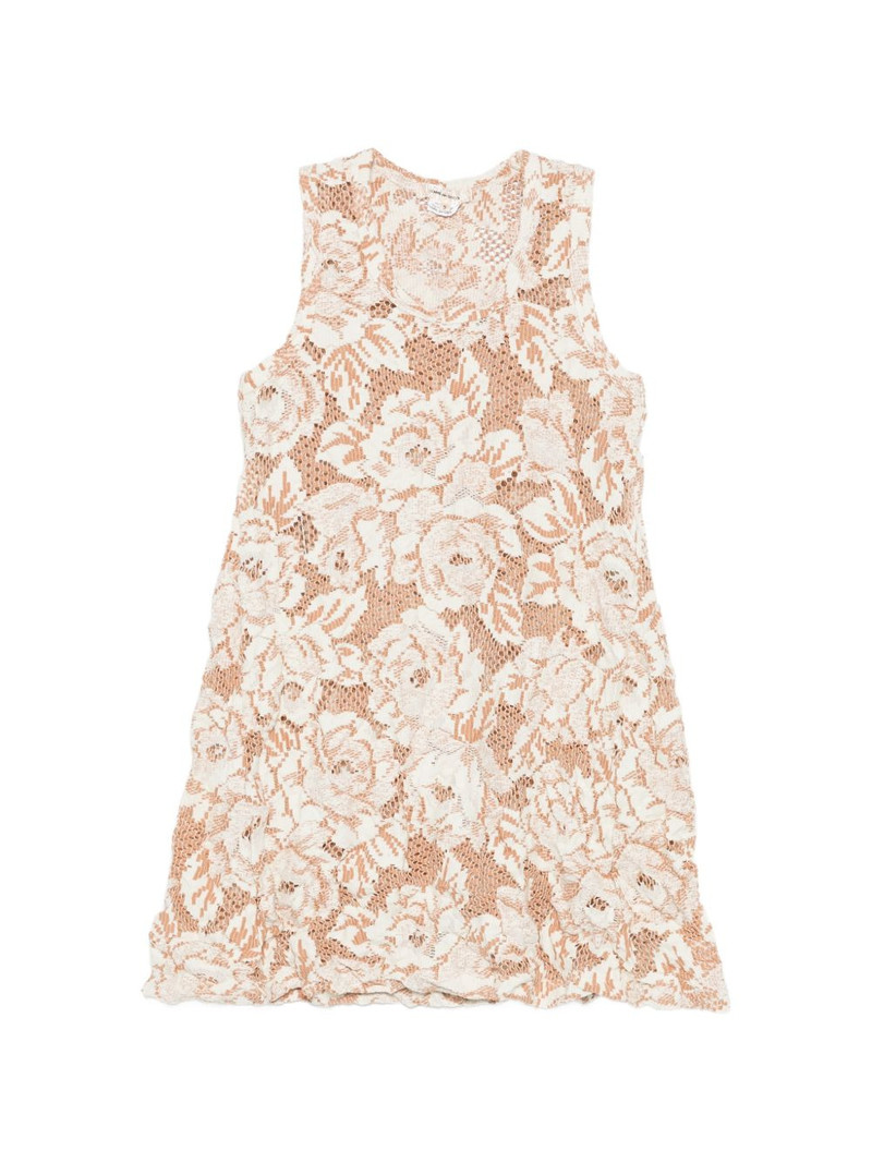 floral-lace sleeveless T-shirt 1