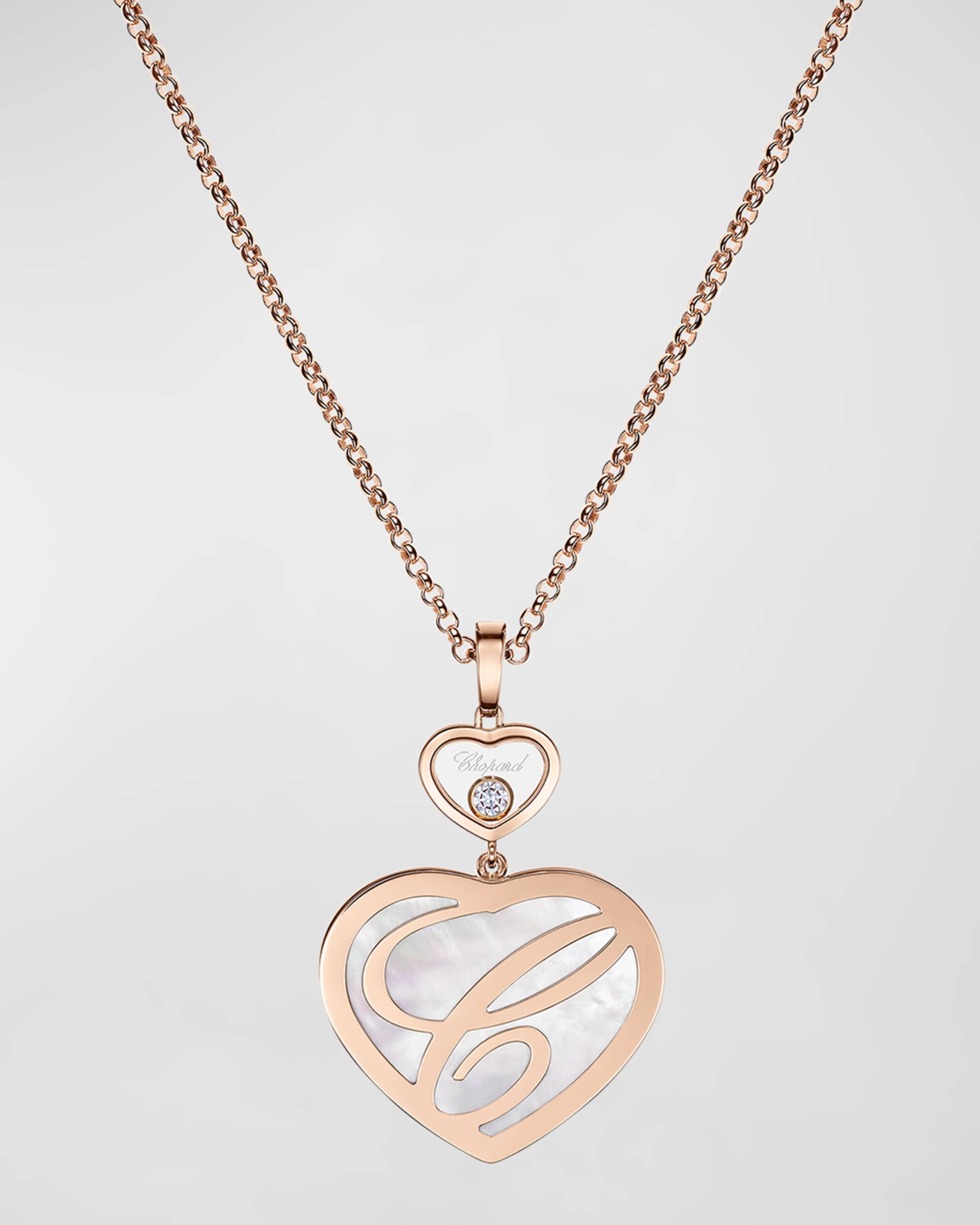 Happy Hearts 18K Rose Gold & Mother-of-Pearl Necklace with Diamond - 4