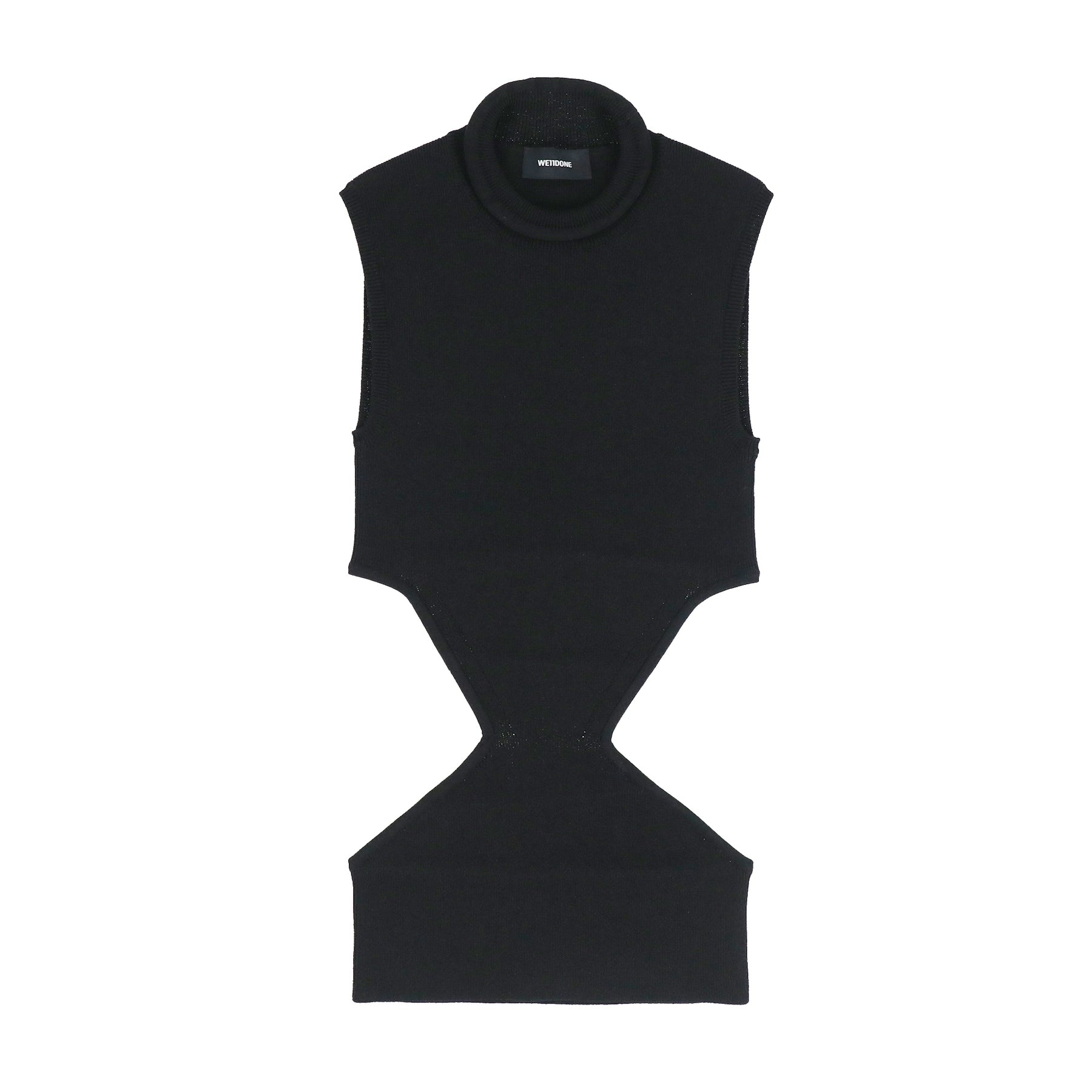 X-LINE CUT-OUT KNIT TOP / BLK - 1