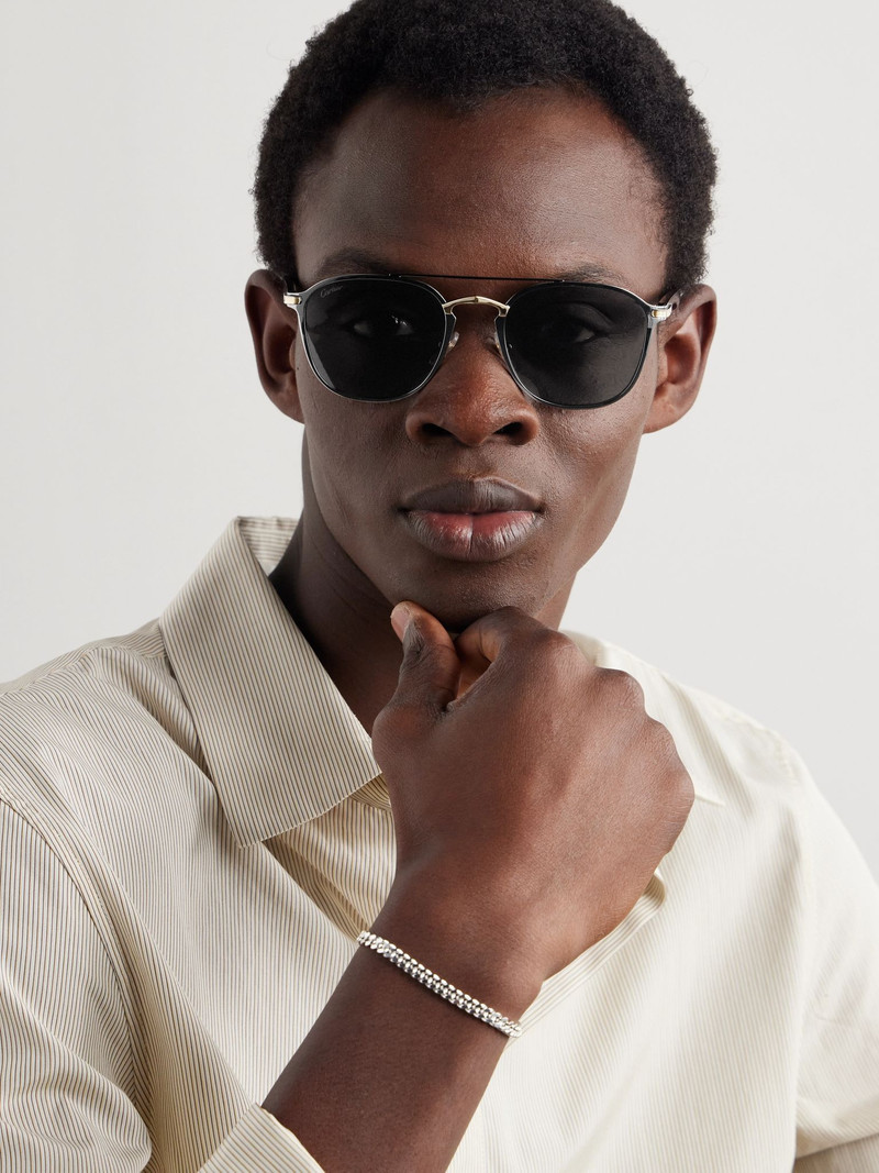 Cartier Aviator-Style Gunmetal, Gold-Tone and Acetate Sunglasses Black outlook