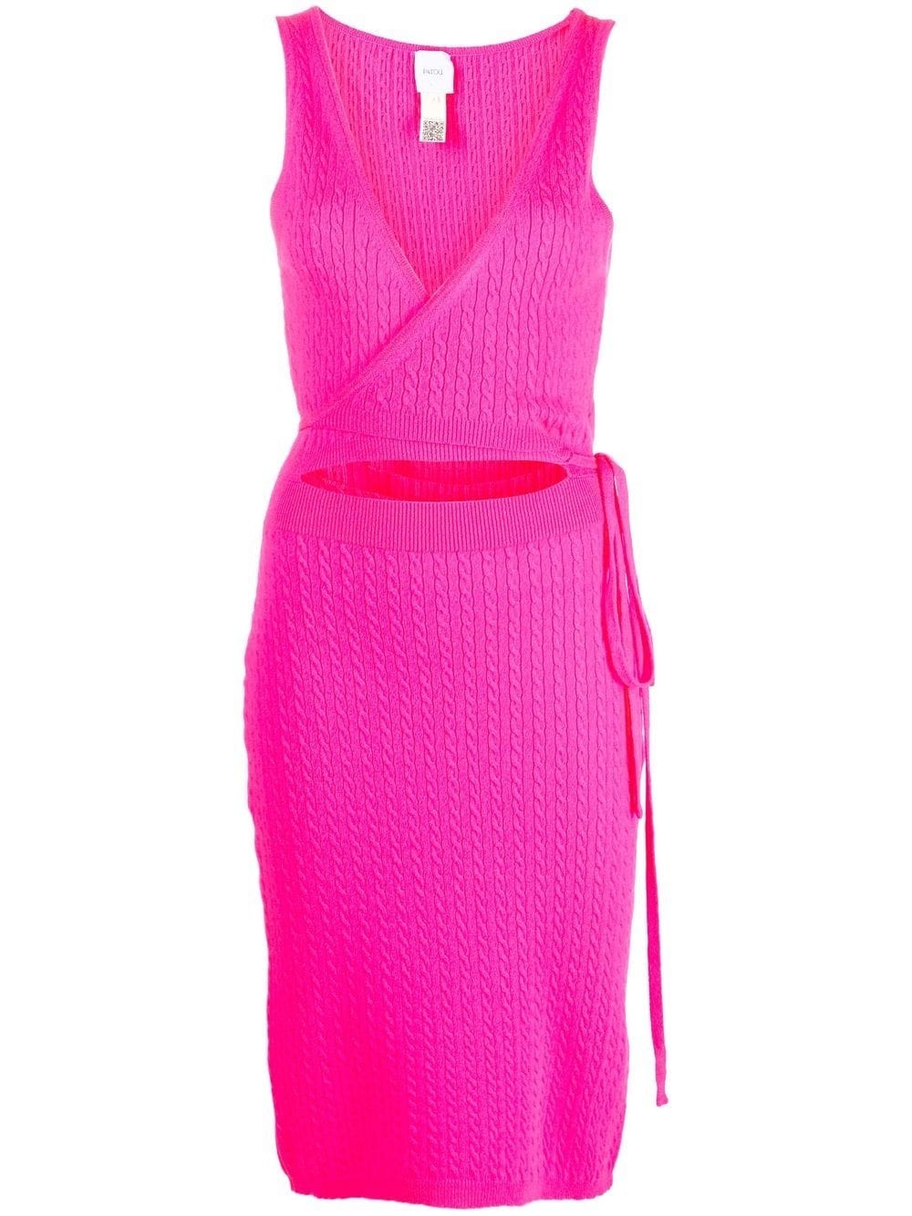 knitted wrap dress - 1