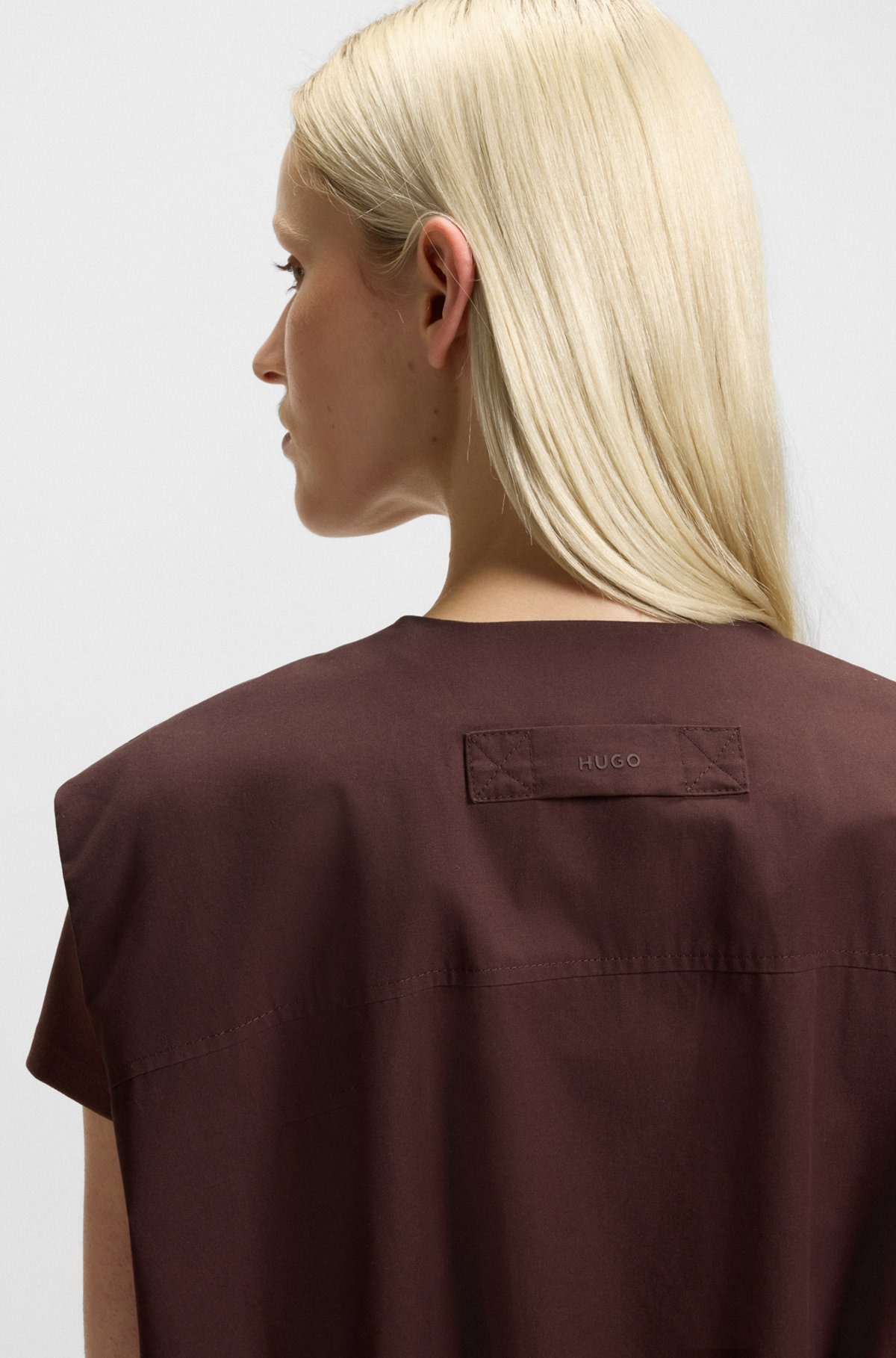 RELAXED-FIT GILET IN COTTON TWILL - 6