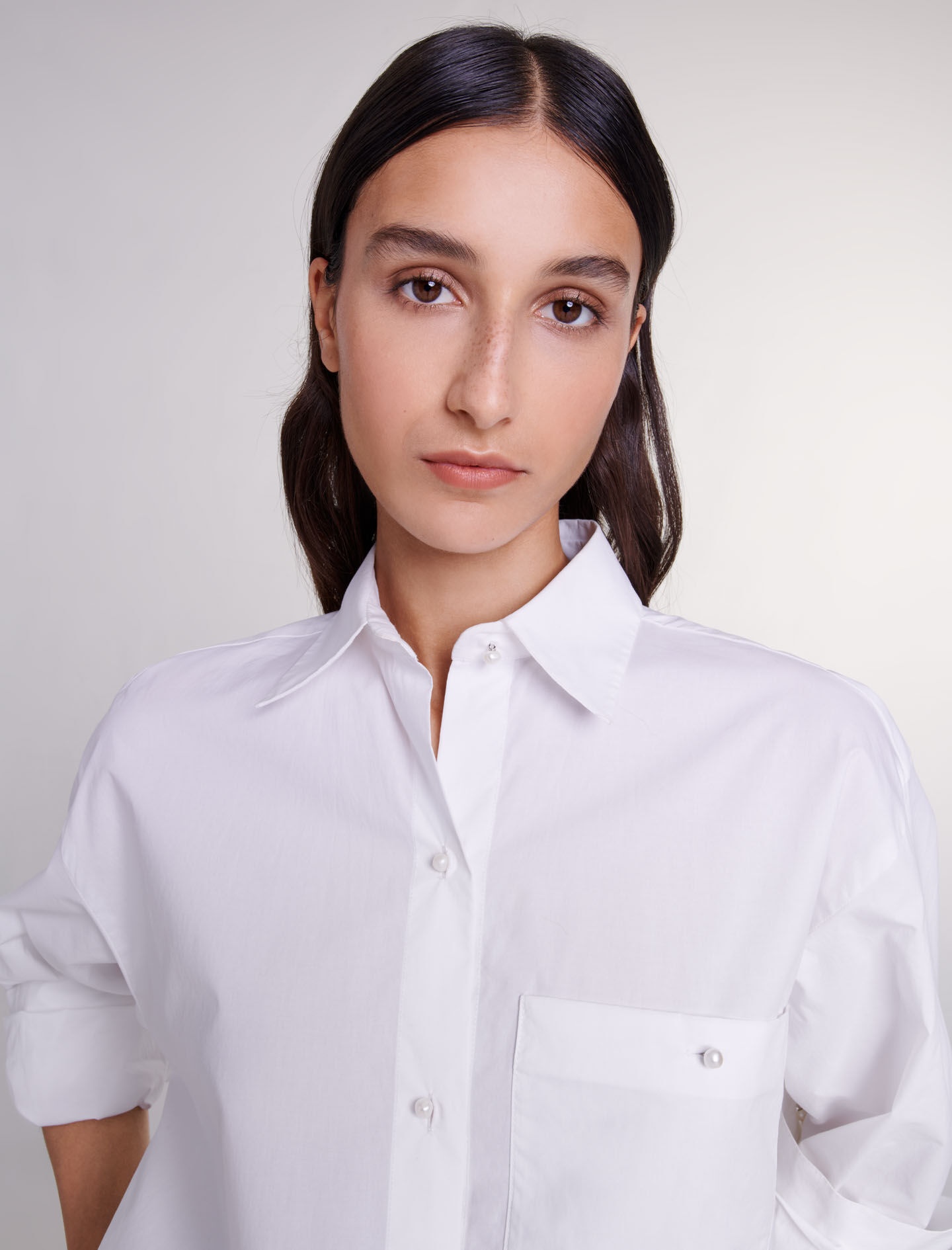 White cotton poplin shirt - 7