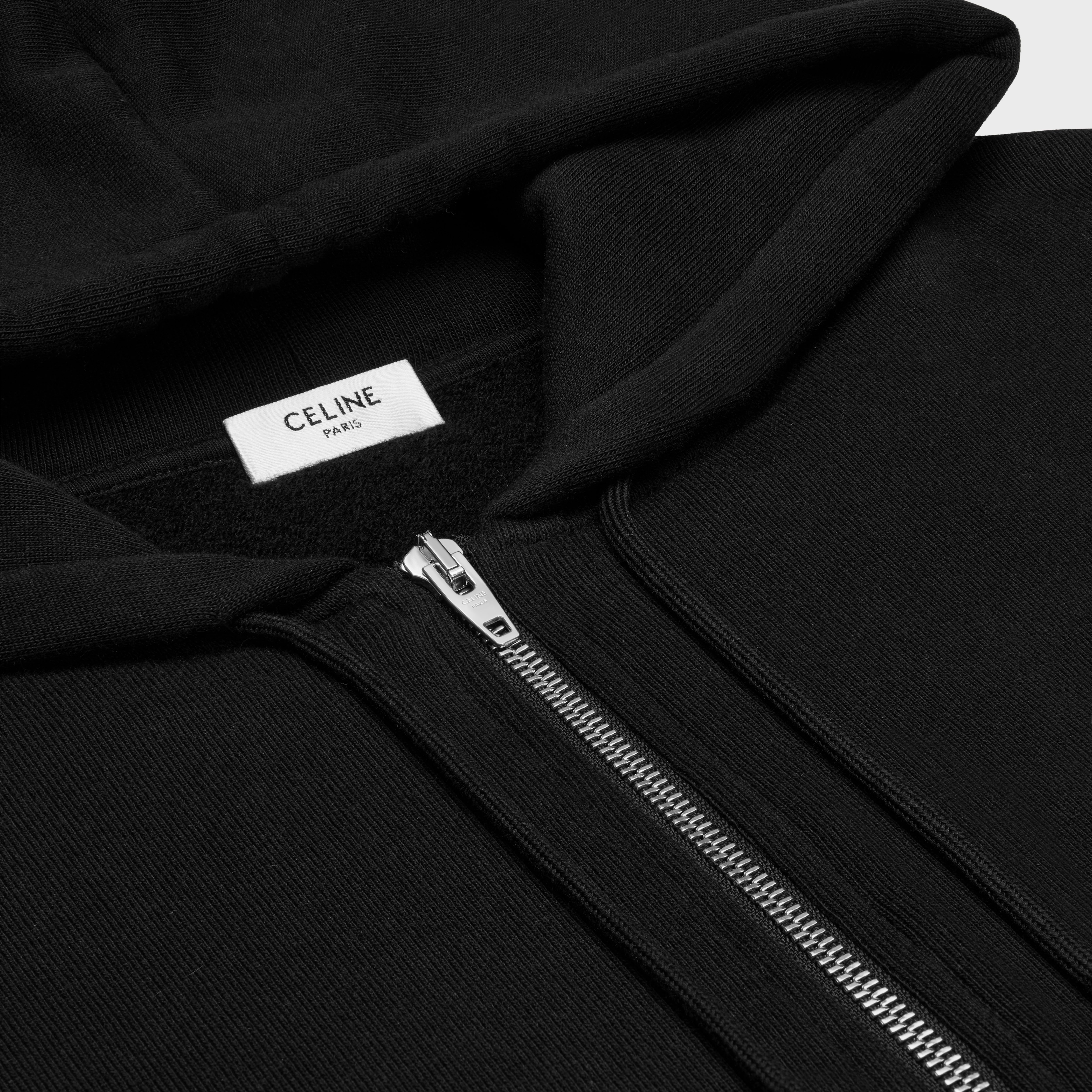 celine zipped hoodie in cotton fleece - 3