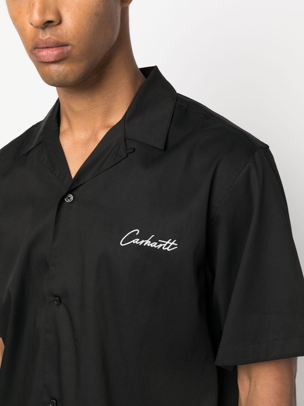 gabardine logo-embroidered shirt - 5