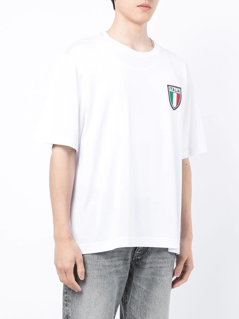 Italian flag-patch cotton T-shirt - 3