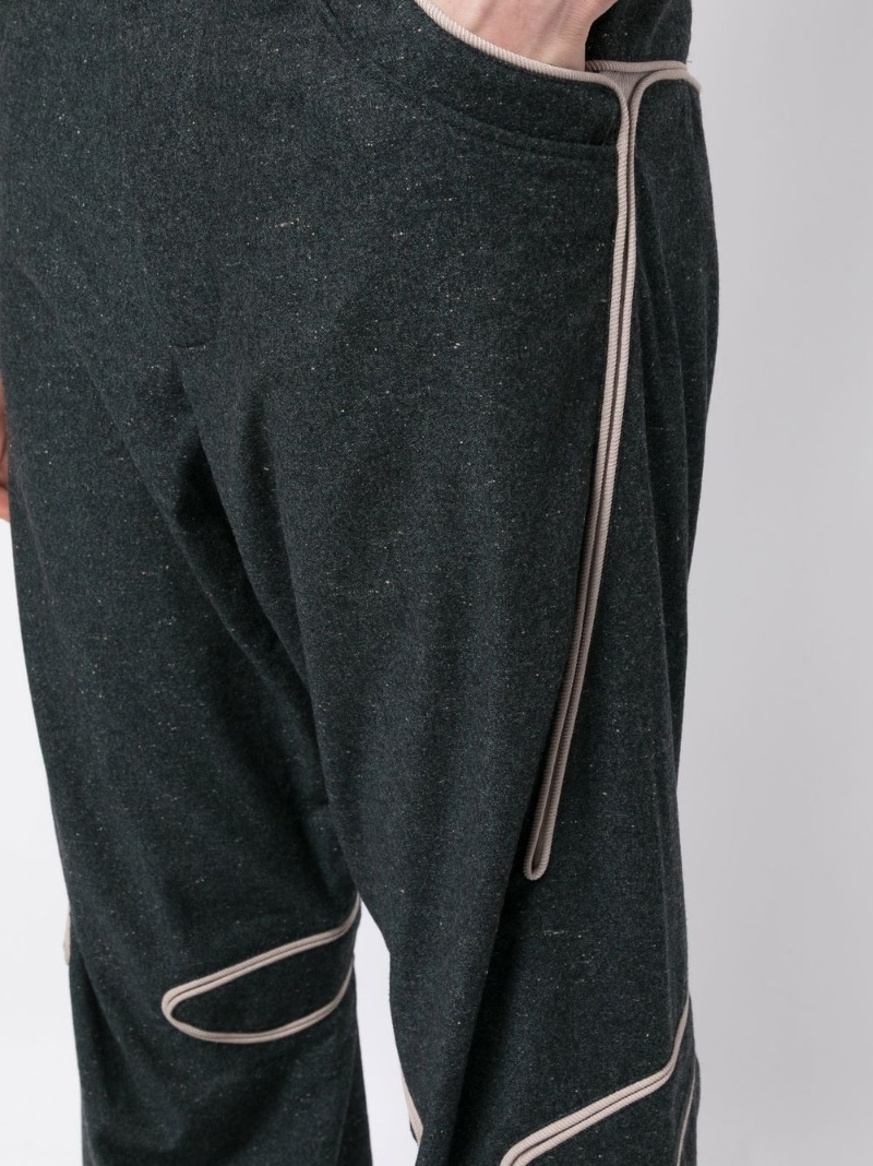 contrast lining straight-leg pants - 5