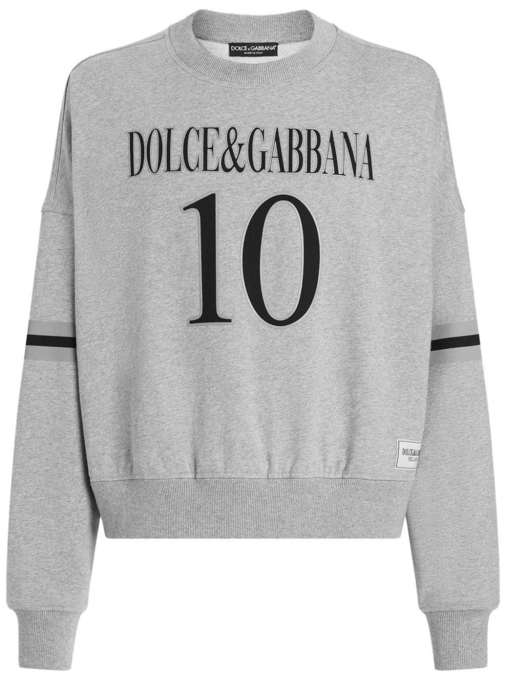 パーカー・フーディ Dolce & Gabbana Long Sleeve Crew-Neck Sweatshirt Jersey sweatshirt with DG logo print in Black for Men
