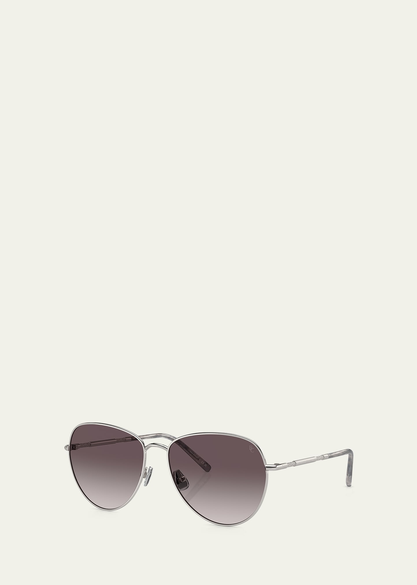 Oversized Titanium & Plastic Aviator Sunglasses - 2