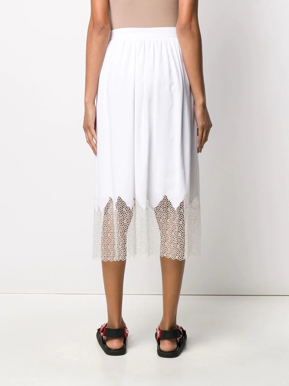 broderie hem midi skirt - 4