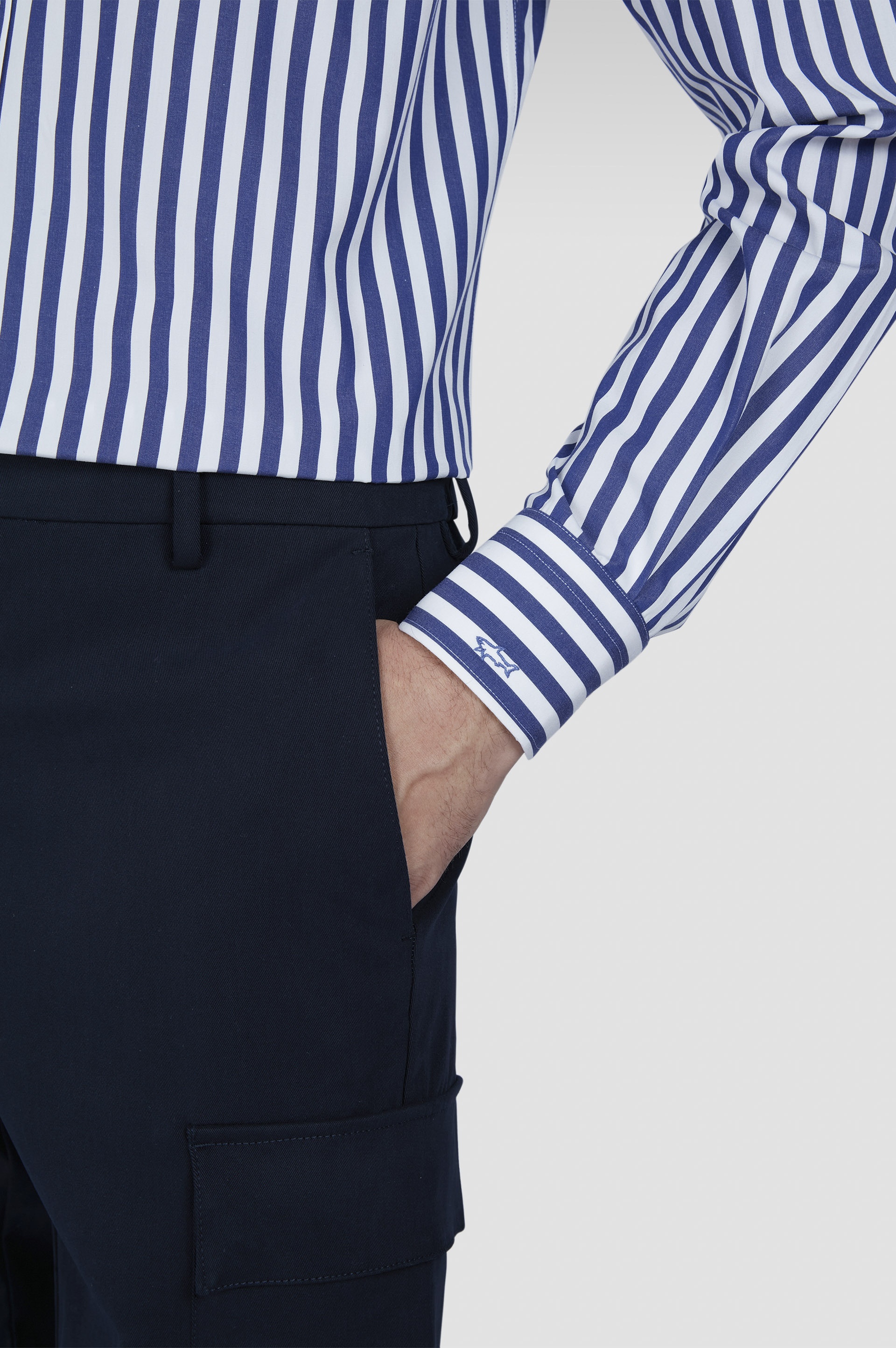 SOFT TOUCH COTTON POPLIN SHIRT WITH STRIPED PATTERN - 6