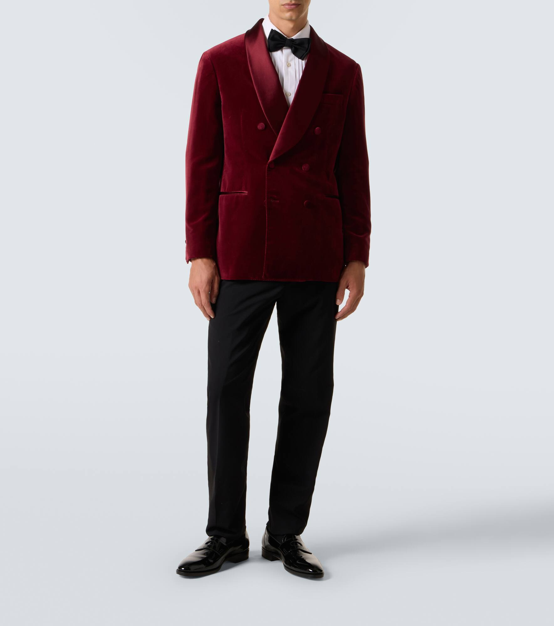 Cotton and silk velvet tuxedo jacket - 2