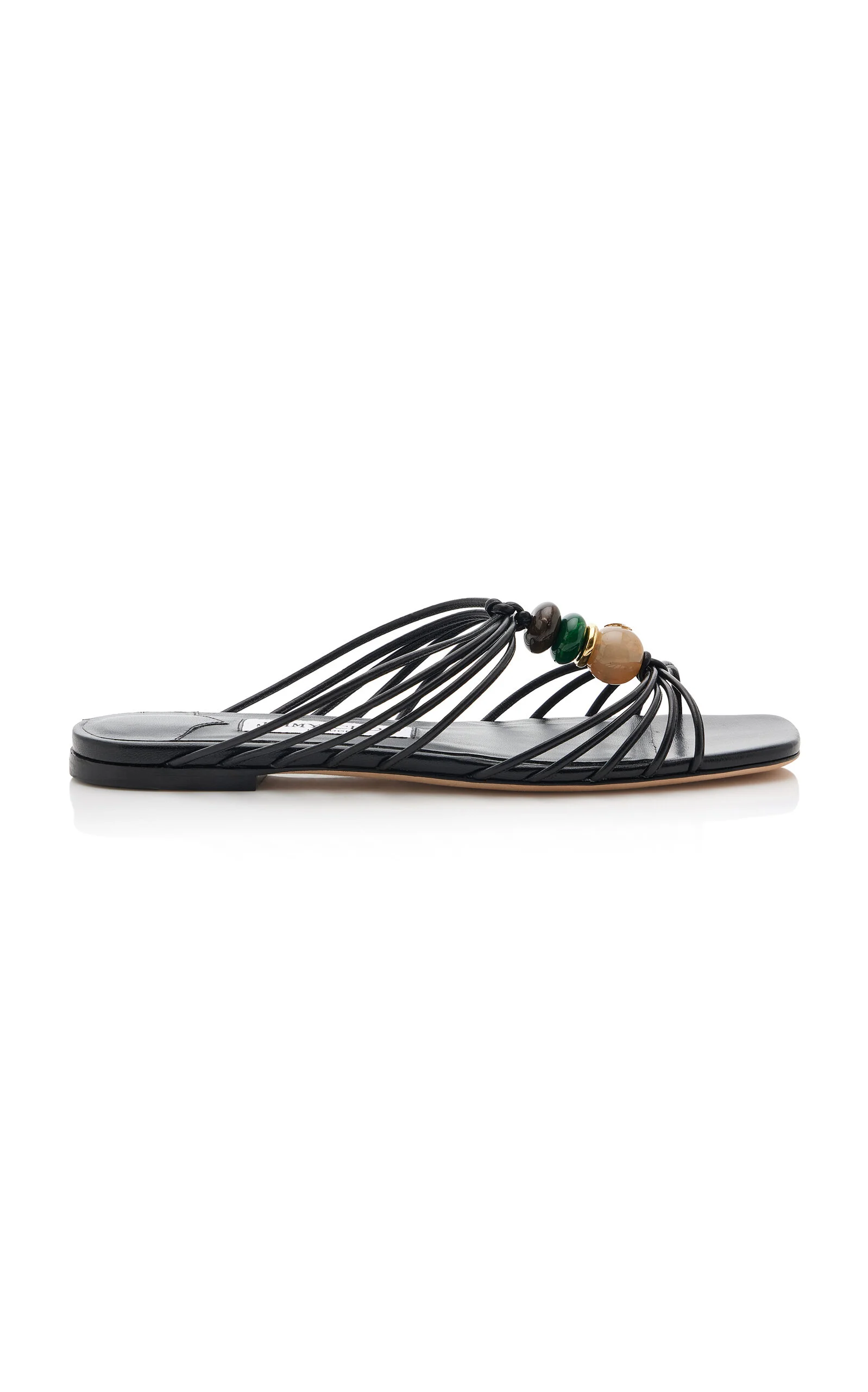 Lova Beaded Leather Mules black - 1