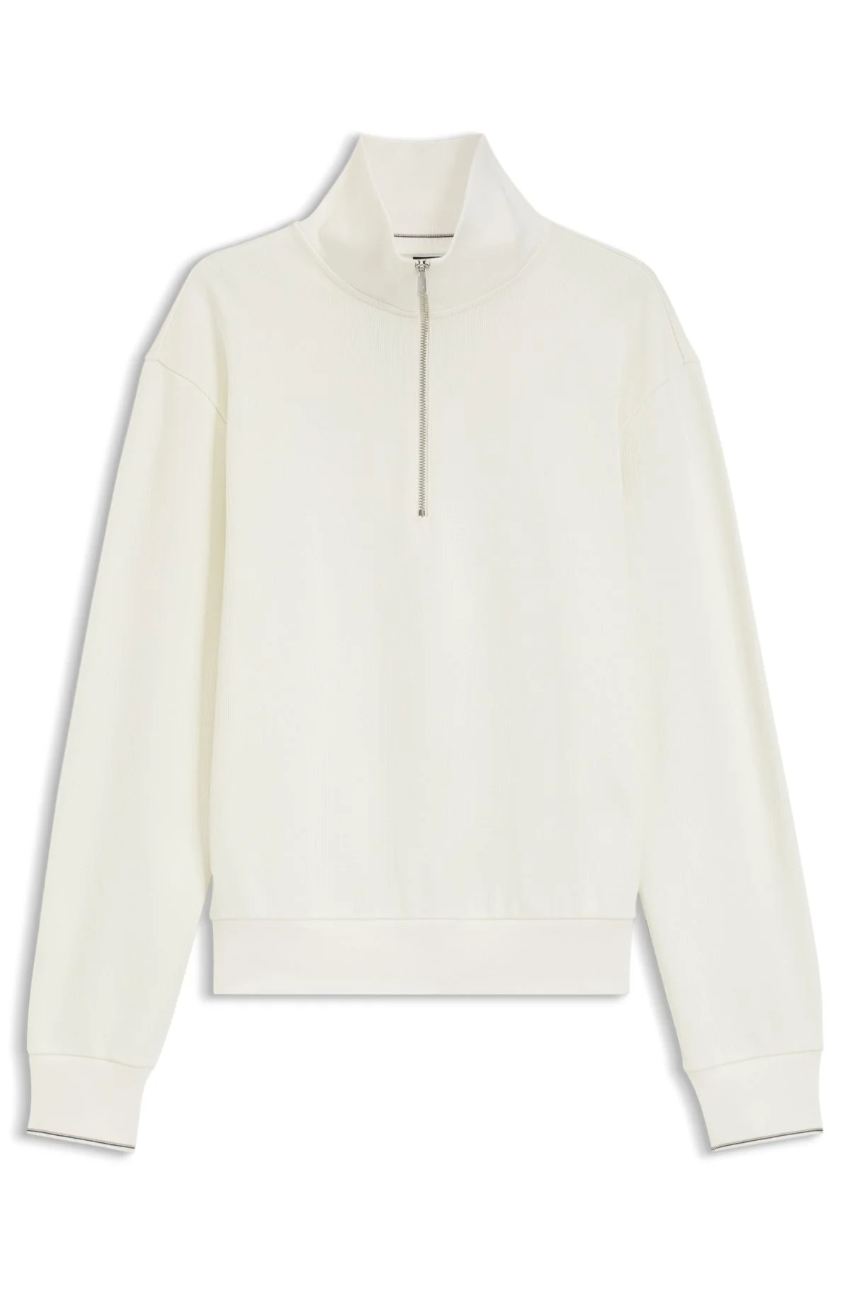 ZIPPER NECK SWEATSHIRT IN STRUCTURED COTTON - 1