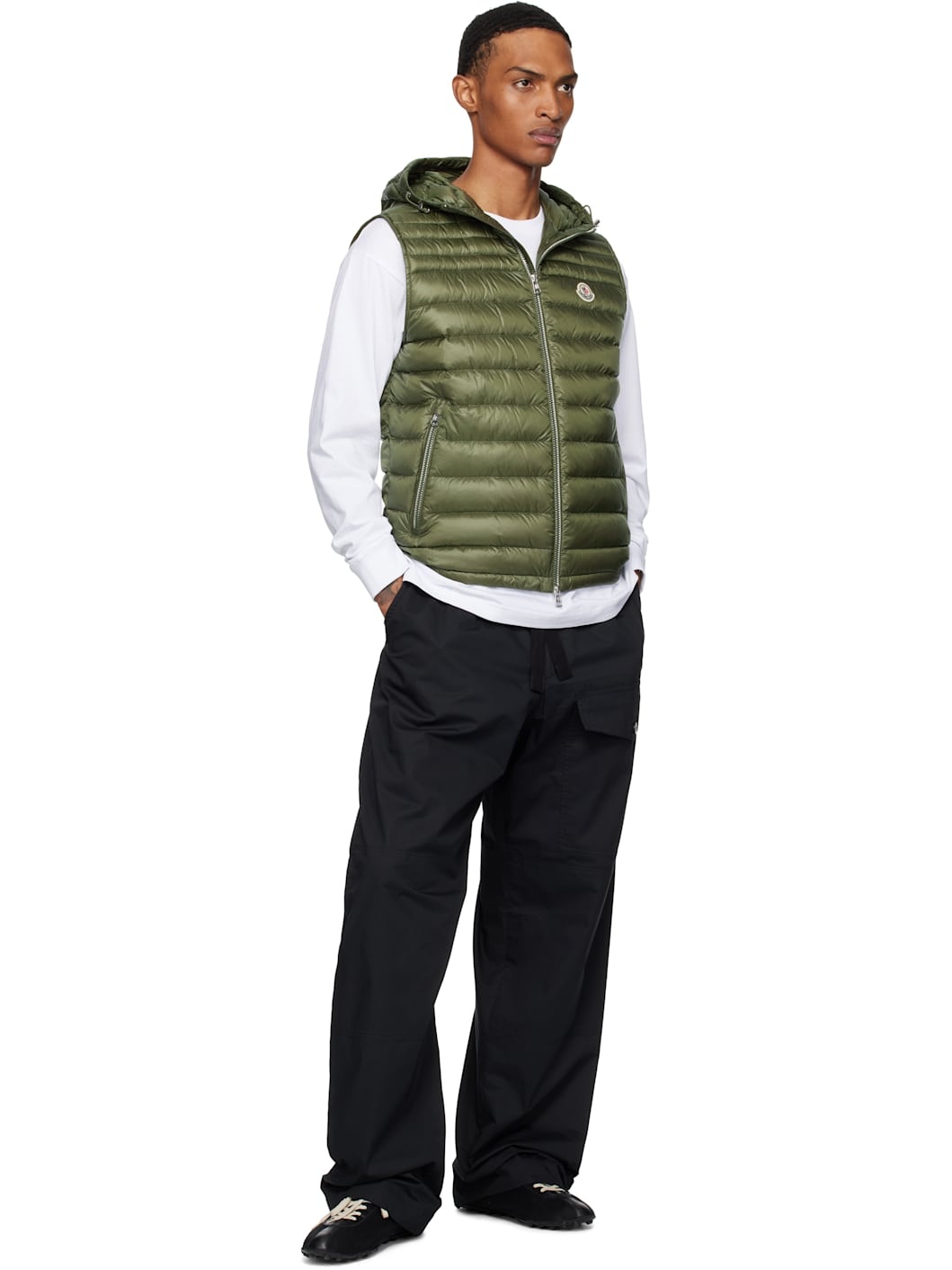 Khaki Orant Hooded Down Vest - 4
