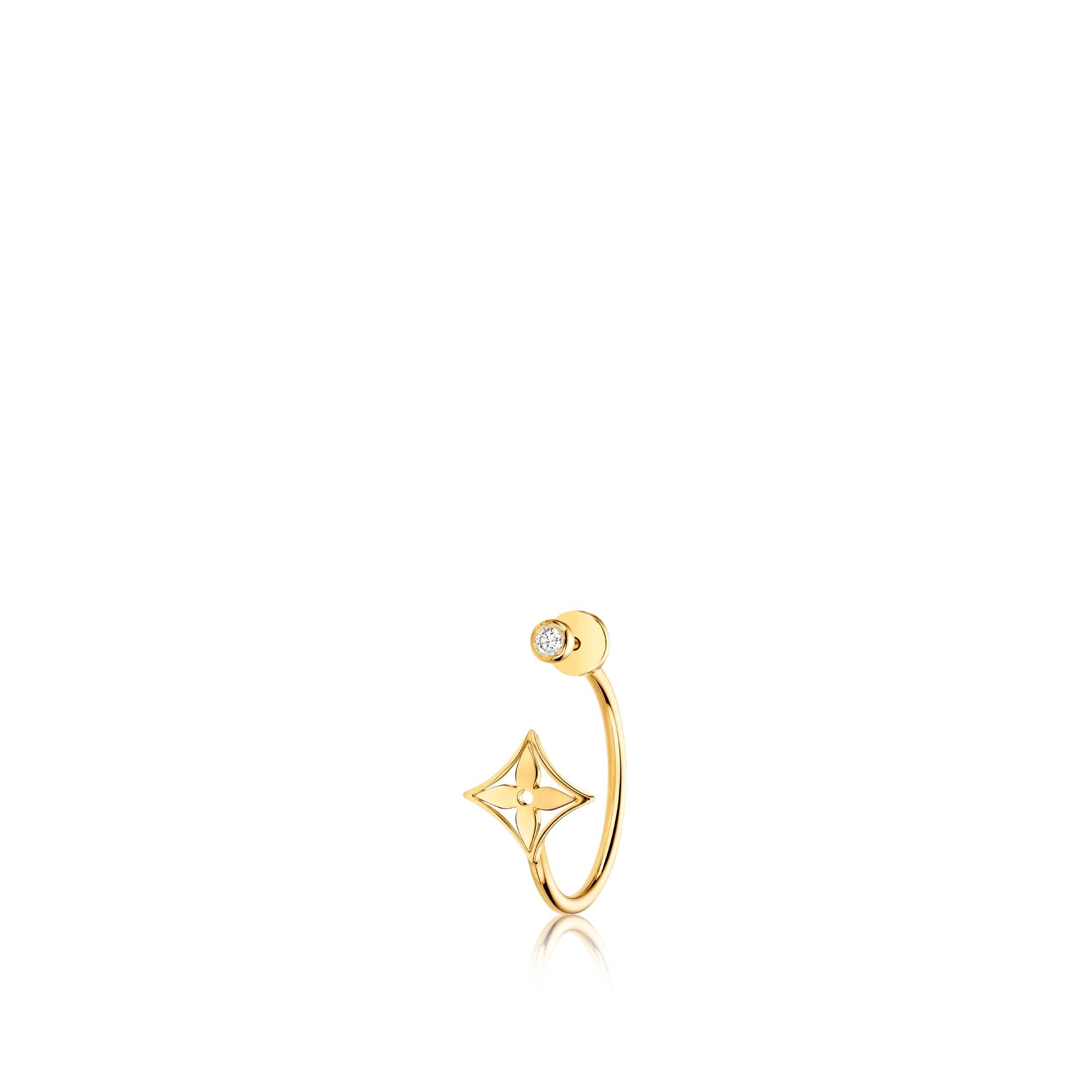 Idylle Blossom Small Hoop Earring, Yellow Gold And Diamond - Per Unit - 1