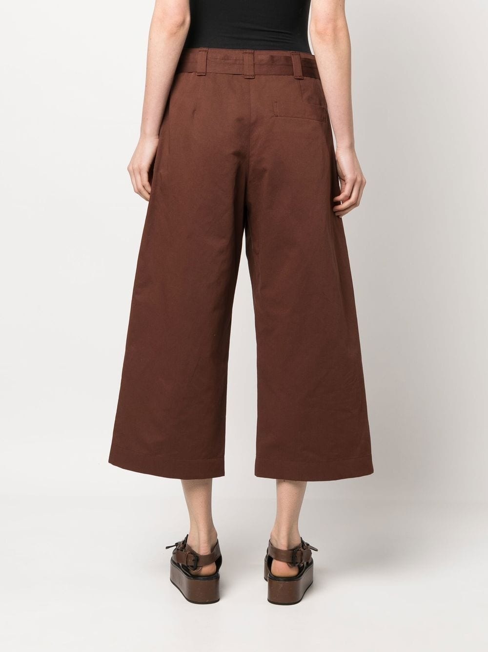 wide-leg cotton-linen trousers - 4