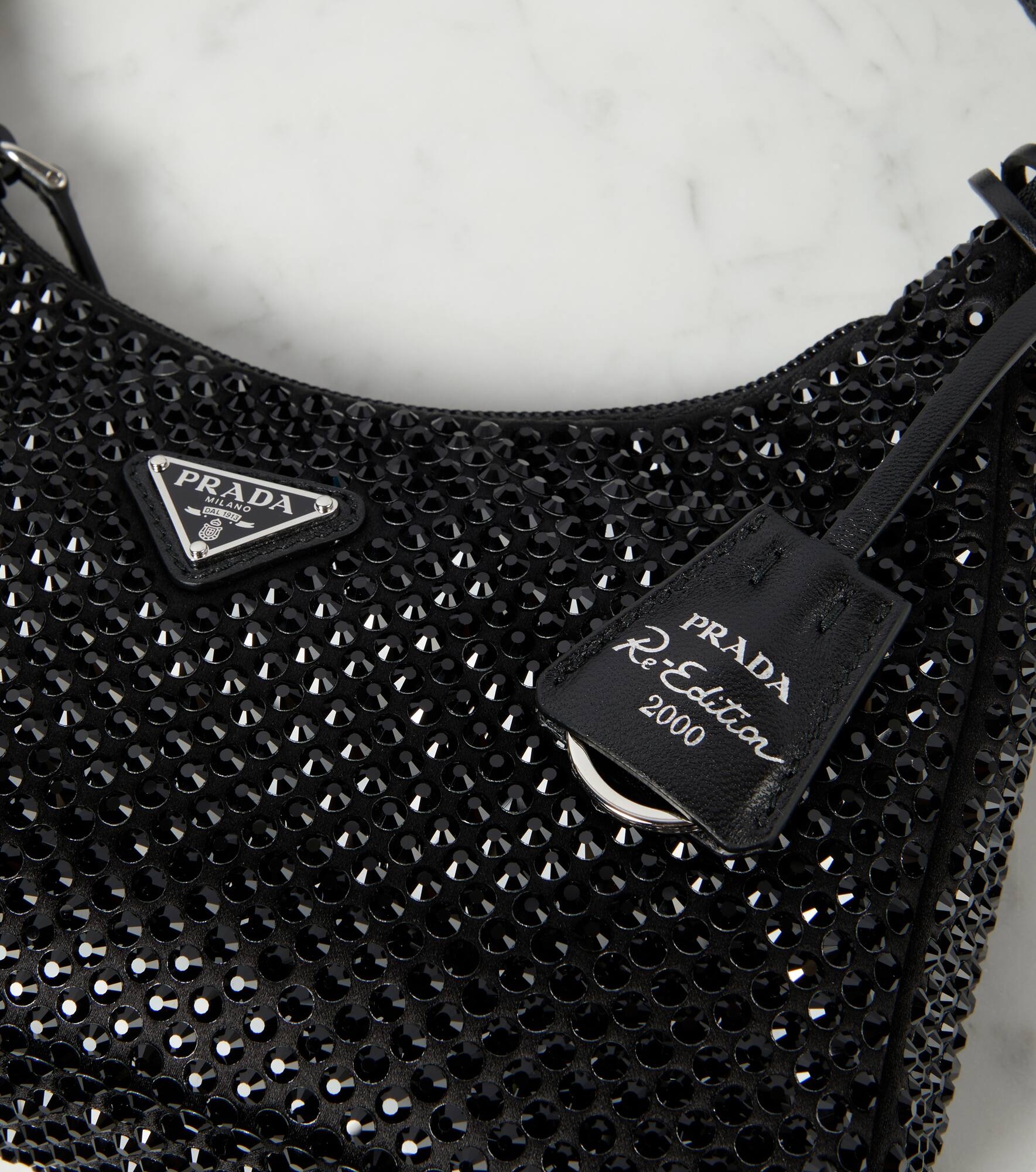 Crystal-embellished satin tote bag - 6