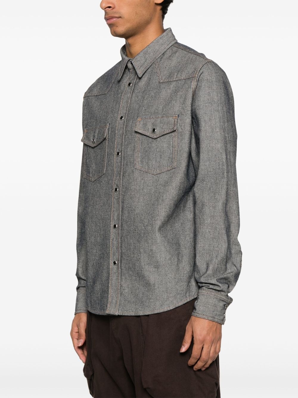 rinsed denim shirt - 3