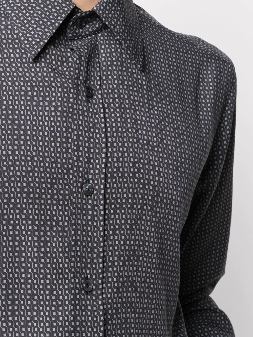 geometric-print shirt - 5