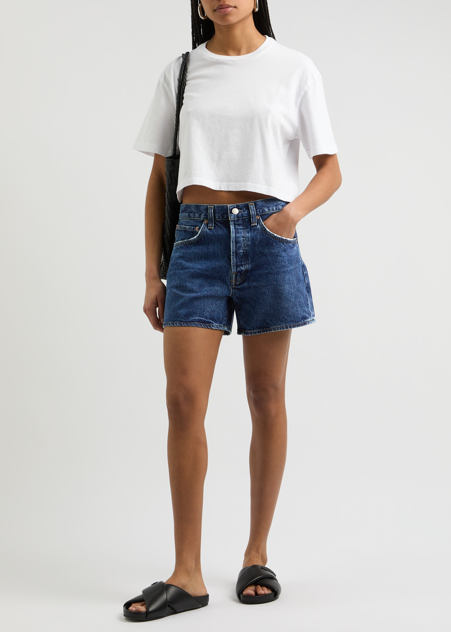 Agolde Parker Distressed Denim Shorts - 4