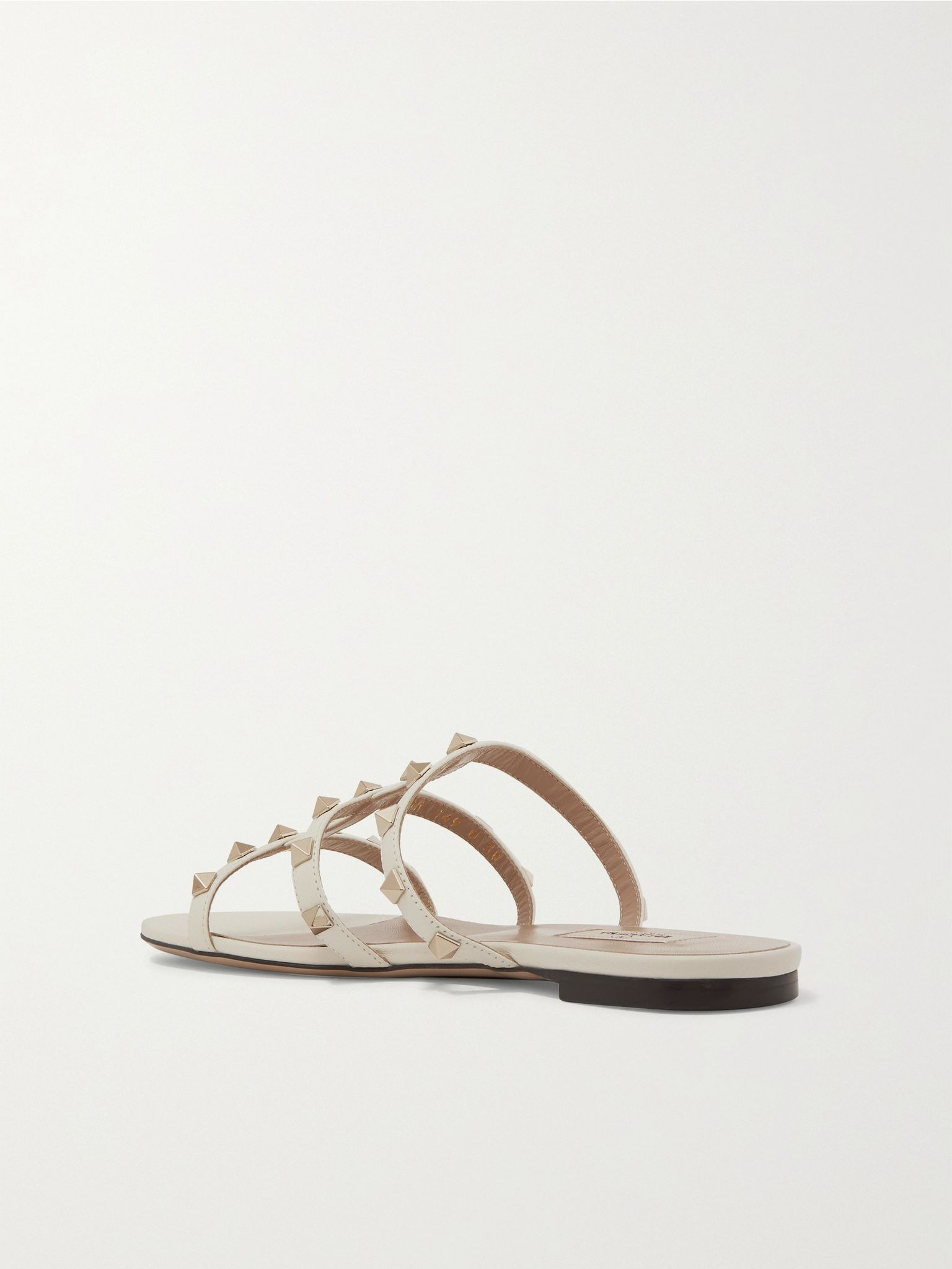 The Rockstud leather sandals Ivory - 3