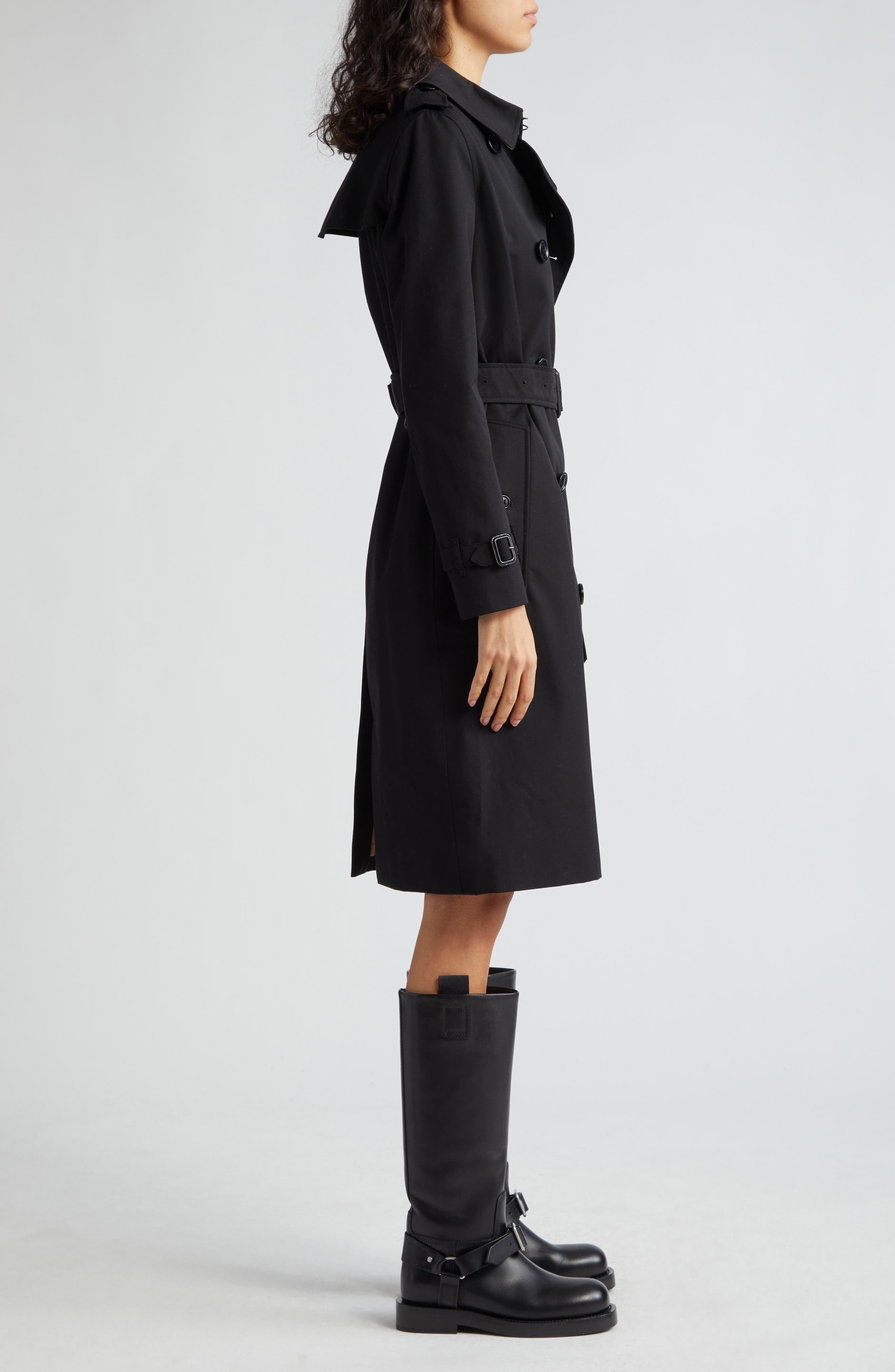 burberry Kensington Heritage Mid Length Trench Coat in Black at Nordstrom - 3