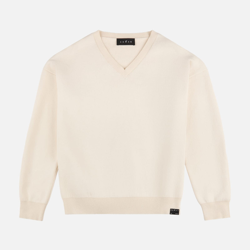 V-neck pullover in doubled knit 1