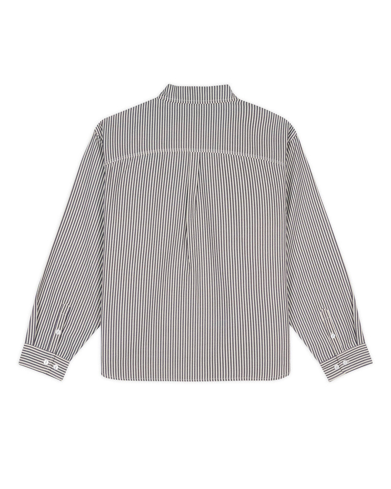 BRAIN DEAD Angel Striped Half Zip Work Shirt - Natural outlook