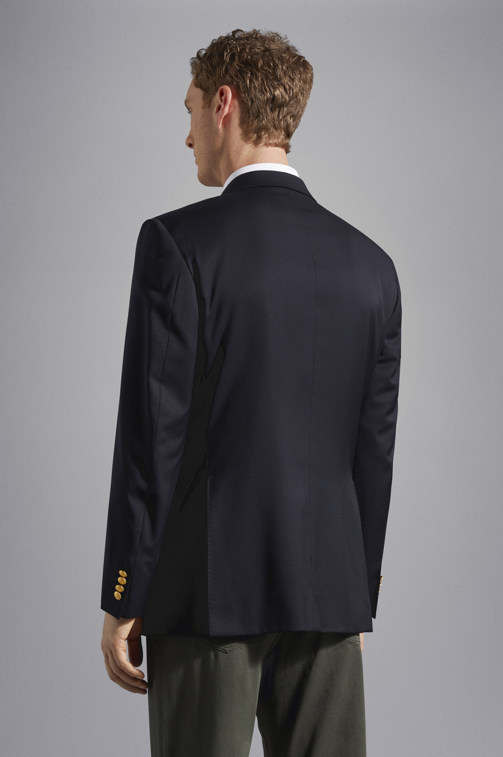 WOOL DOUBLE BREATED NAVY BLAZER - 3