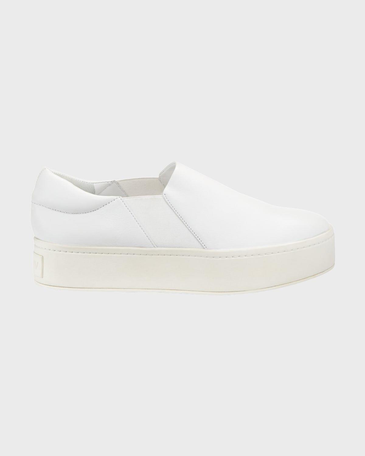 Warren Leather Platform Skate Sneakers, Plaster White - 1