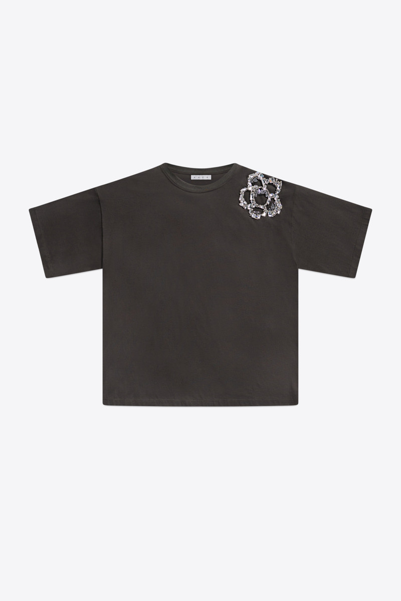 CRYSTAL CLUSTER FLOWER T-SHIRT 1