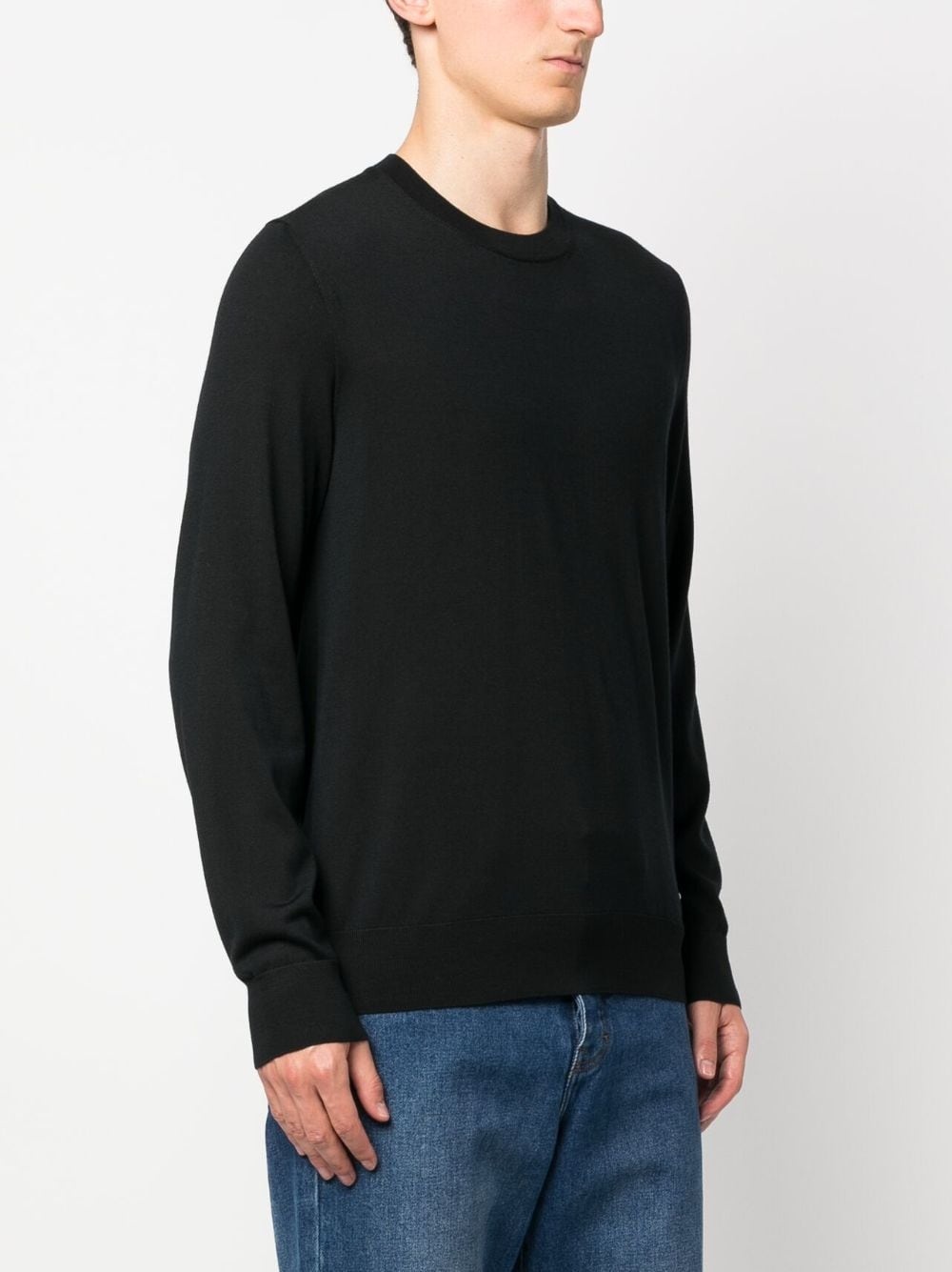 crew-neck knitted wool jumper - 3