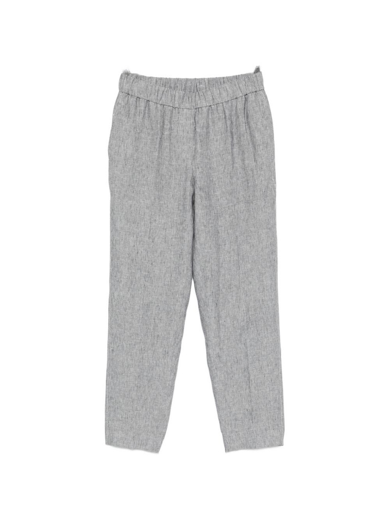 elasticated-waistband tapered trousers 1