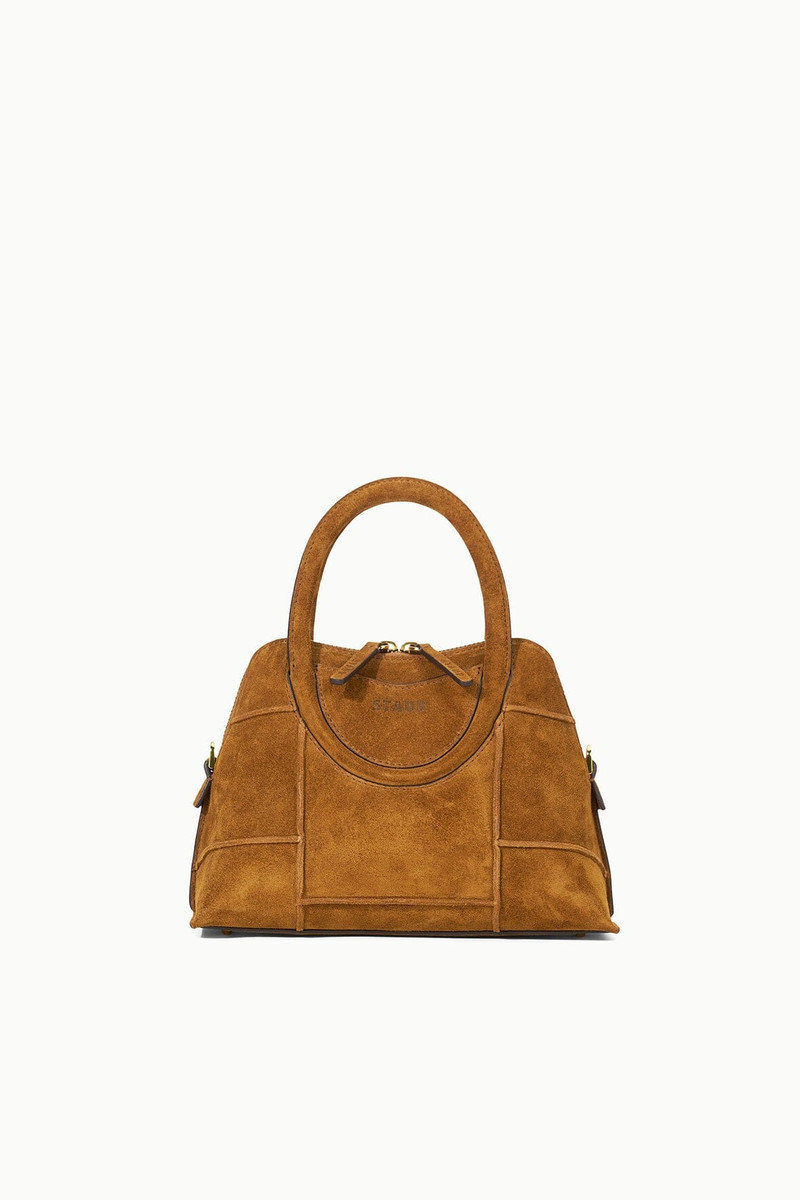 STAUD NAOMI MINI SATCHEL TAN SUEDE 3