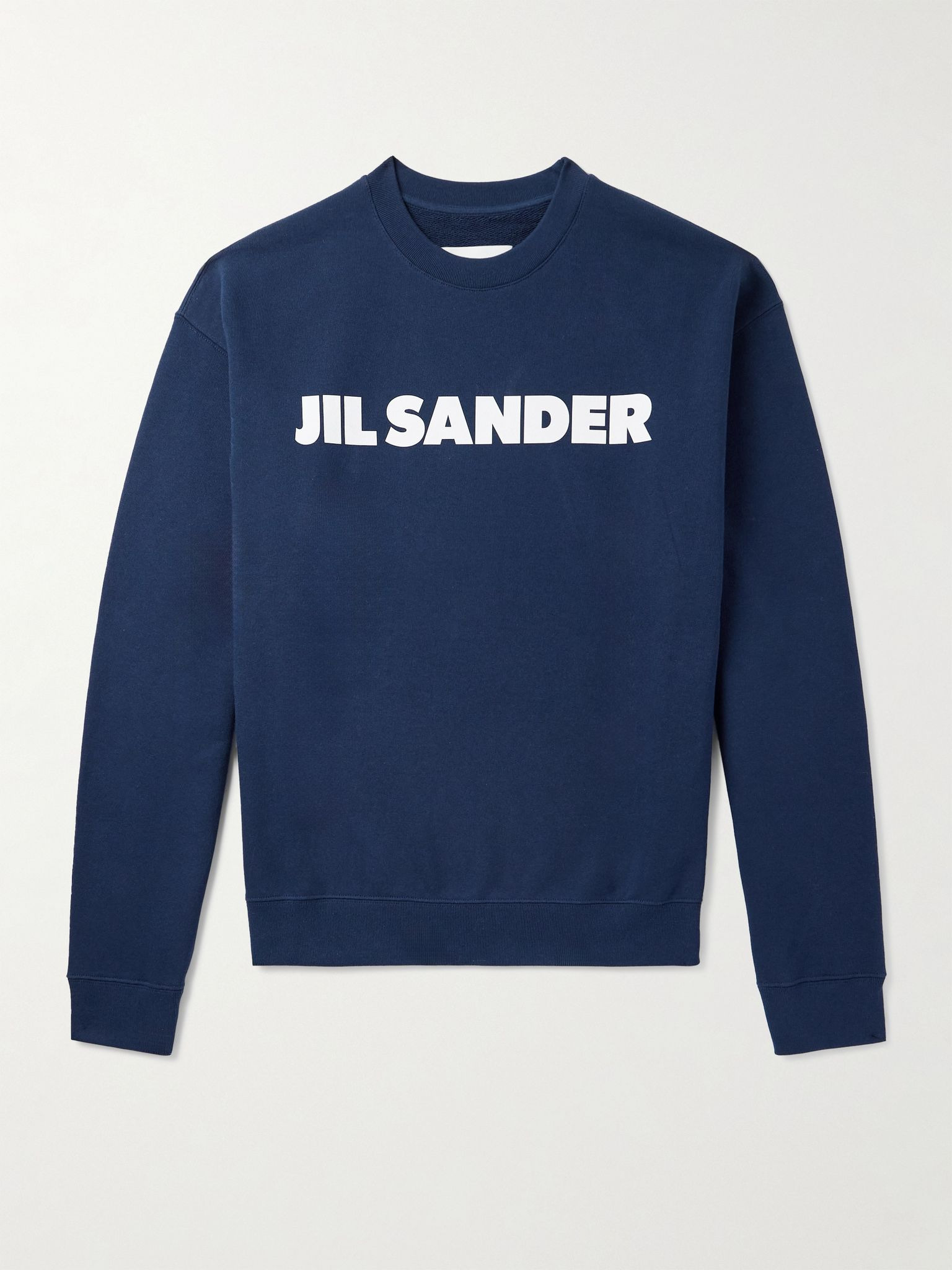Logo-Print Cotton-Jersey Sweatshirt Navy - 1