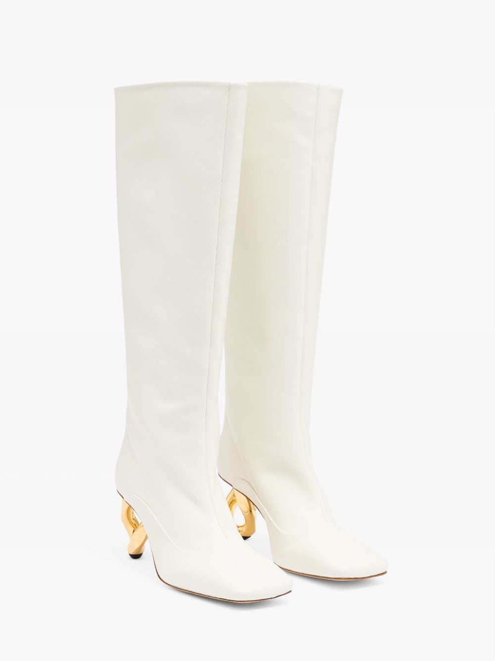 CHAIN HEEL HIGH BOOTS - 2
