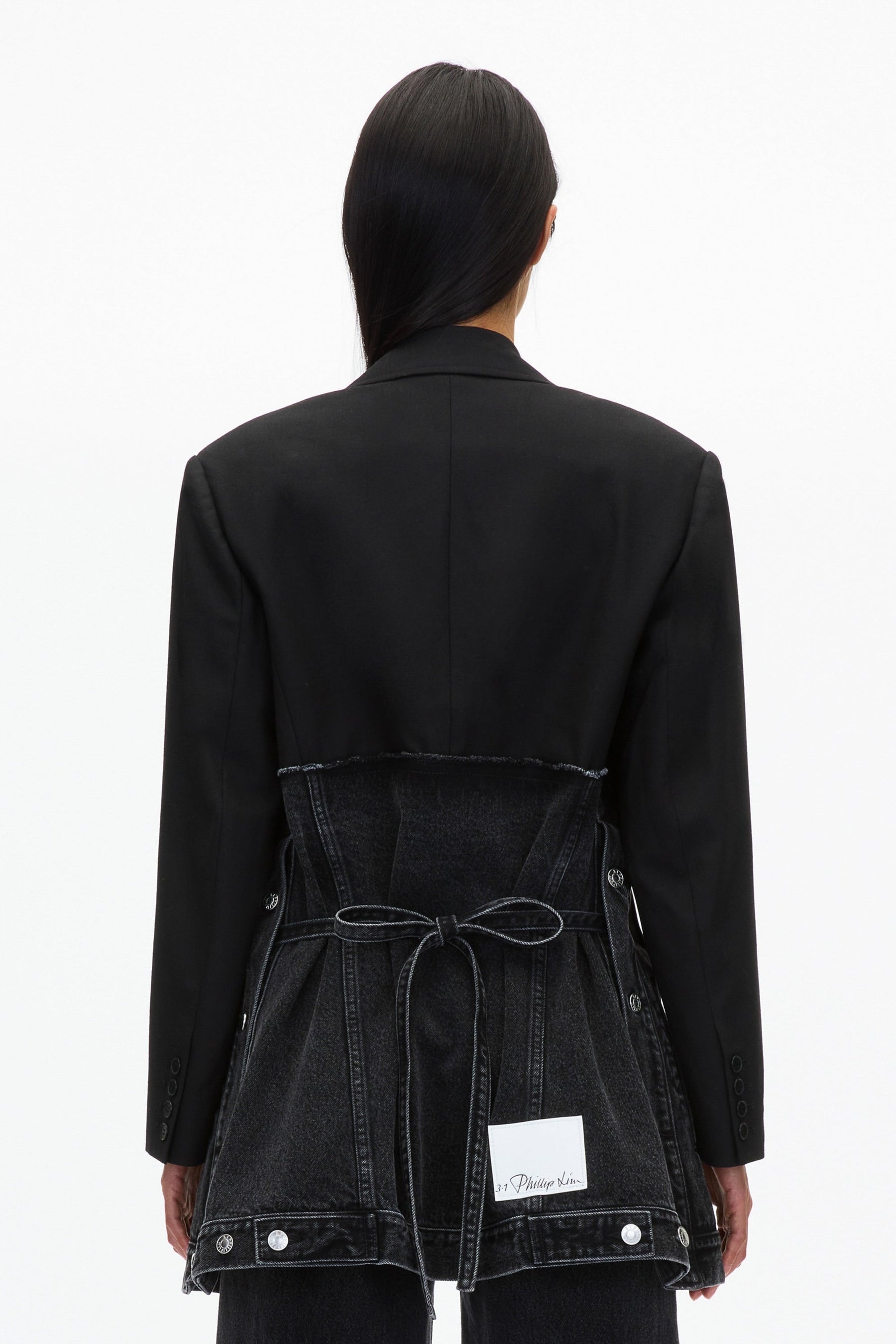 Oversized Hybrid Denim Blazer - 4