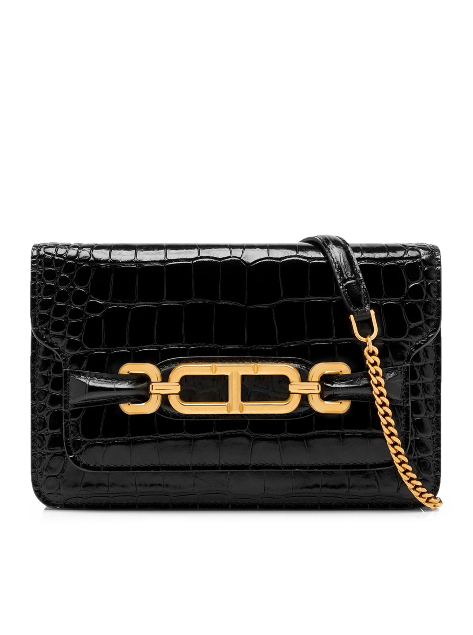 WHITNEY SMALL CROCODILE PRINTED SHOULDER BAG - 1