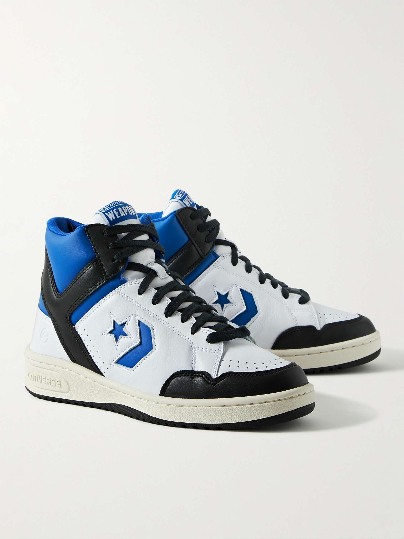 + Fragment Weapon Colour-Block Leather High-Top Sneakers - 4