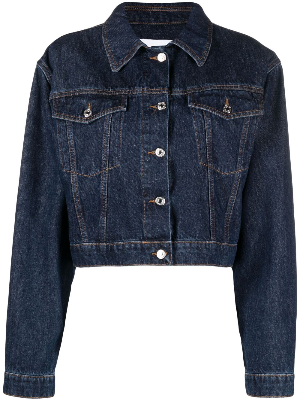 spread-collar denim jacket - 1