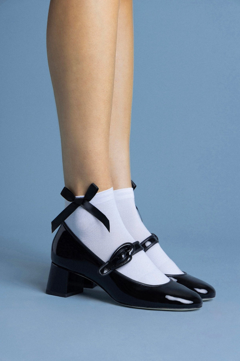 Larroudé Verona Block Pump In Black Patent Leather outlook