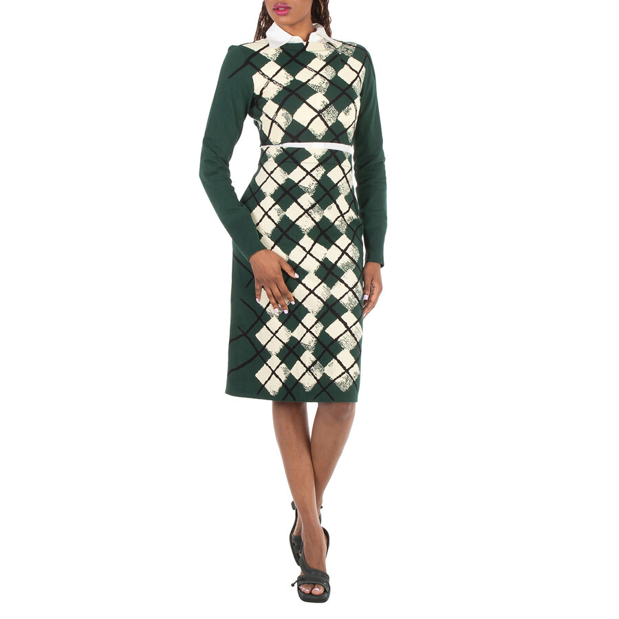 Burberry Argyle Intarsia Knitted Midi Skirt - 6
