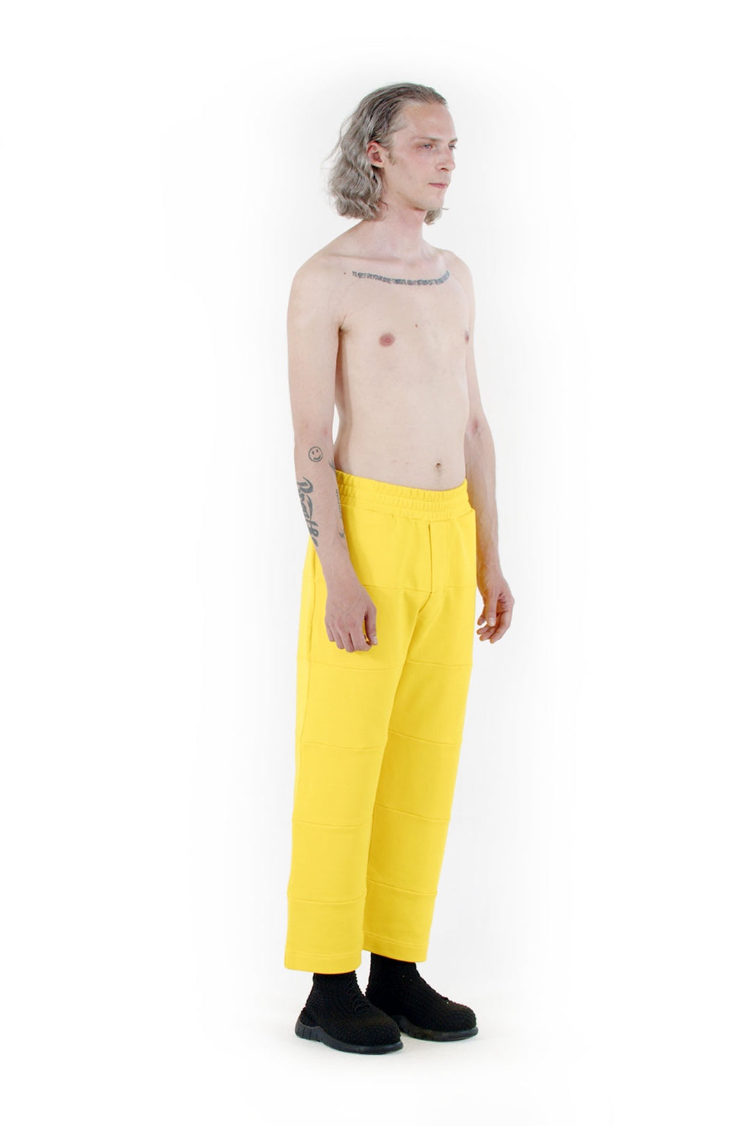 PANEL ELASTIC PANTS / light yellow - 2