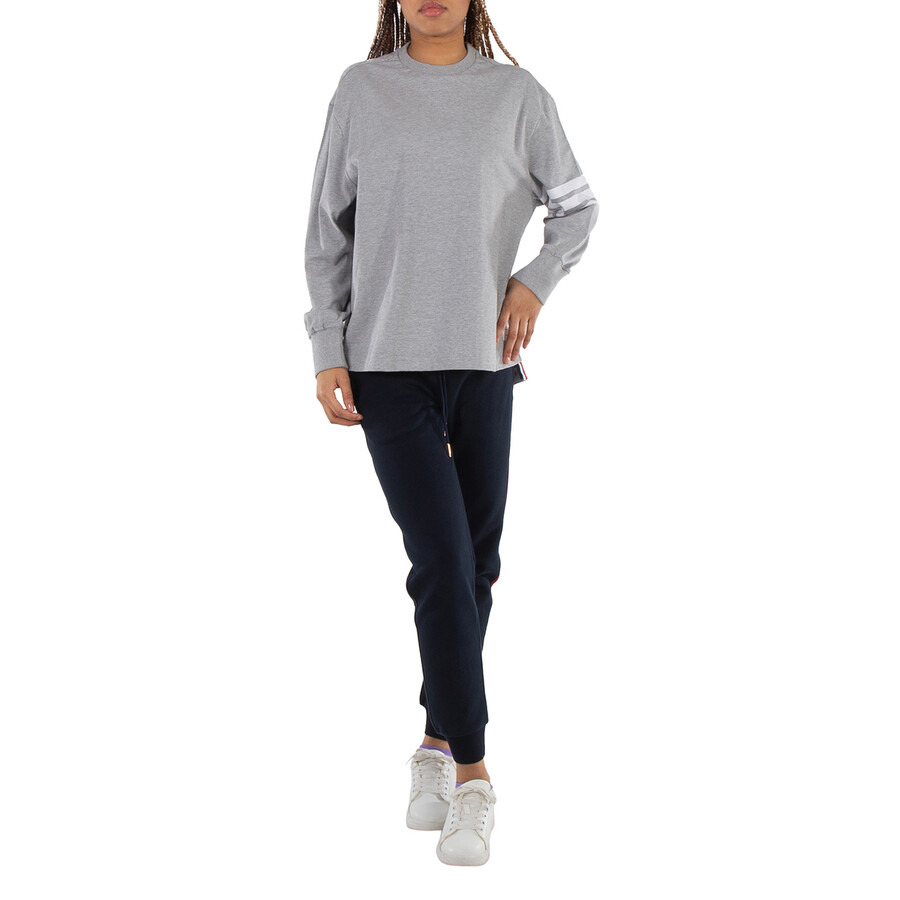Thom Browne 4-Bar Long-Sleeve Cotton Jersey Ruby T-Shirt - 3
