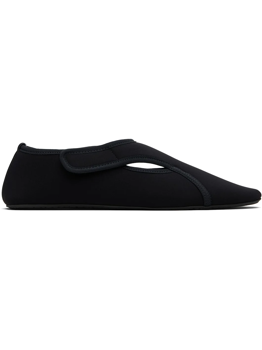 Black Neoprene Ballerina Flats - 1